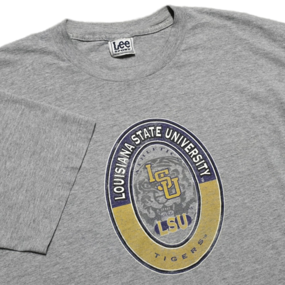 Rare 90s VTG LSU Tigers Football T-Shirt Mens L Old School Graphic Gray